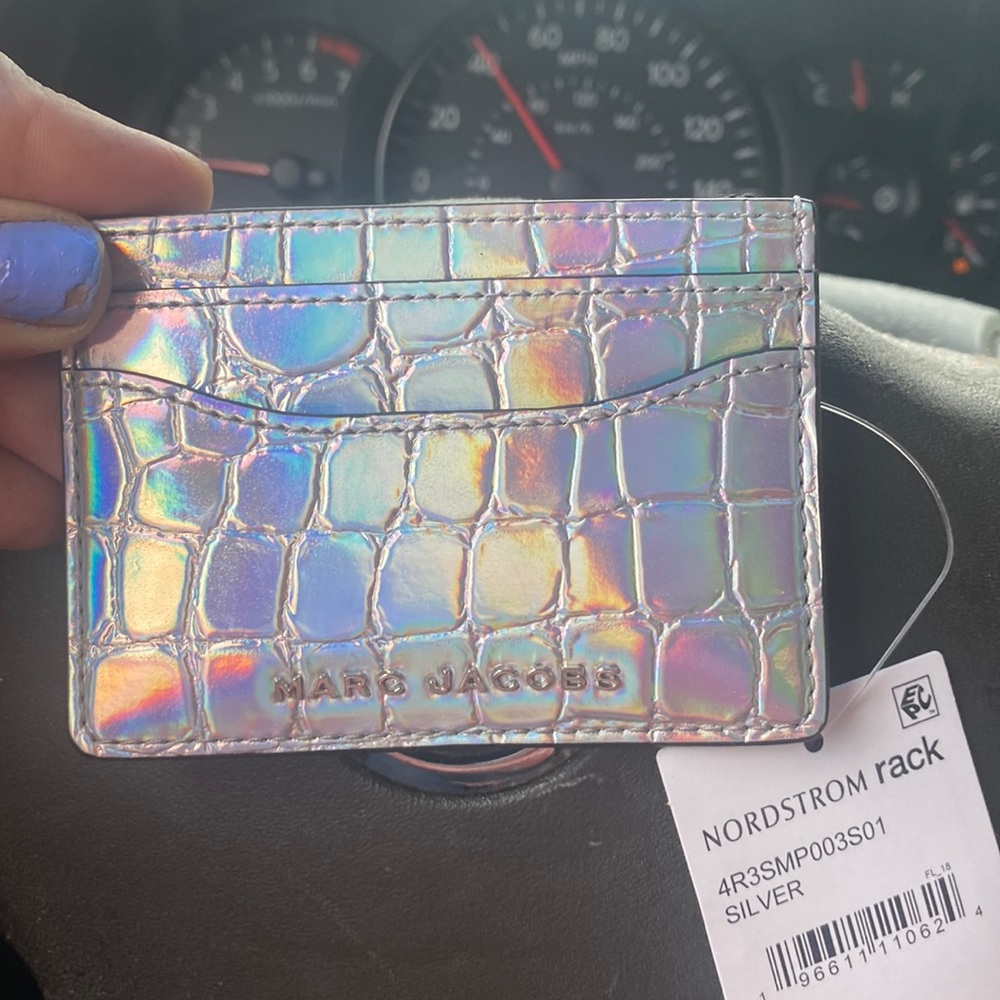 Marc Jacobs Silver holographic crocodile leather card case, NWT - Picture 6 of 7